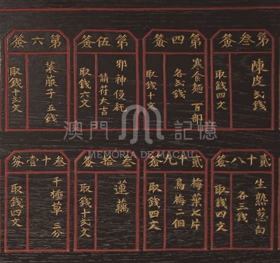 鏡湖醫院原舊建築內華佗先師靈方藥價開列牌特寫